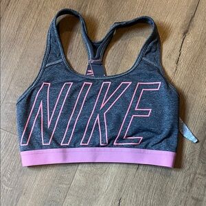 Nike Charcoal and Pink Sports Bra